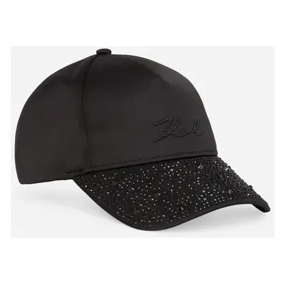 Kšiltovka karl lagerfeld k/signature glitter stud cap black embellishment