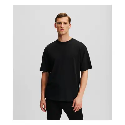 Tričko karl lagerfeld wool blend kl t-shirt asphalt