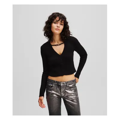 Kardigan karl lagerfeld jeans klj cropped cardigan black