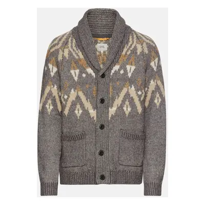 Svetr camel active knitted jacket graphite gray