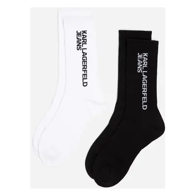 Ponožky karl lagerfeld jeans essential logo socks set white/black