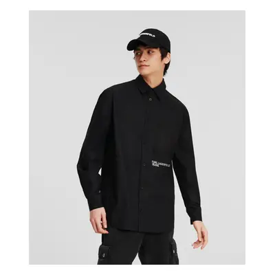 Košile karl lagerfeld jeans klj regular woven shirt black