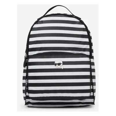 Batoh karl lagerfeld ikon packable backpack small stripe black-white