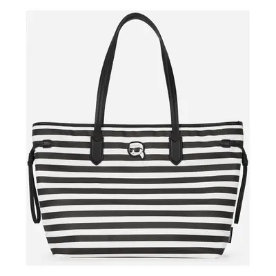 Kabelka karl lagerfeld ikon nylon tote small stripe black-white