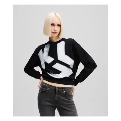 Mikina karl lagerfeld jeans klj reg bleach logo sweat black