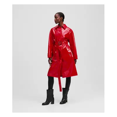 Kabát karl lagerfeld coated trench coat racing red