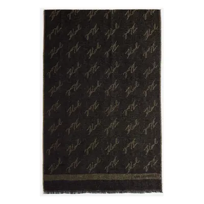 Šála karl lagerfeld k/signature jkrd woven scarf black/gold