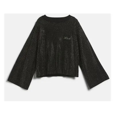 Svetr karl lagerfeld rhinestone fashion sweater black