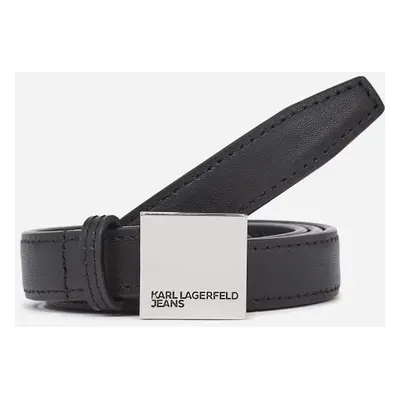 Opasek karl lagerfeld jeans klj thin leather belt black