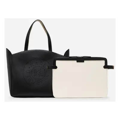 Kabelka karl lagerfeld k/circle tote with pouch perf black