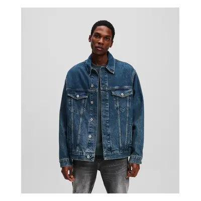 Bunda karl lagerfeld jeans klj relaxed logo denim jacket visual washed blue