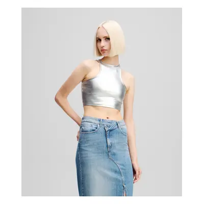 Top karl lagerfeld jeans klj metallic top metallic grey