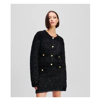 Kardigan karl lagerfeld boucle knit cardigan black