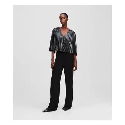 Overal karl lagerfeld pleated panel jumpsuit black-gunmetal