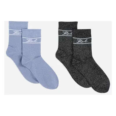 Ponožky karl lagerfeld k/signature socks soft chambray and black