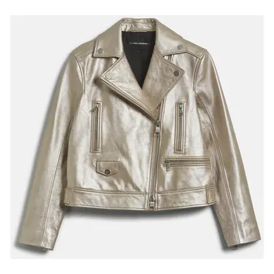 Bunda karl lagerfeld leather biker jacket light gold