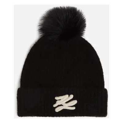 Čepice karl lagerfeld k/autograph patch beanie black