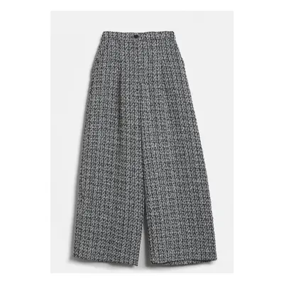 Kalhoty karl lagerfeld boucle pants black/white/silver