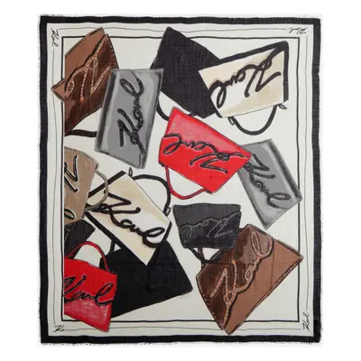 Šátek karl lagerfeld k/signature bags scarf black canvas