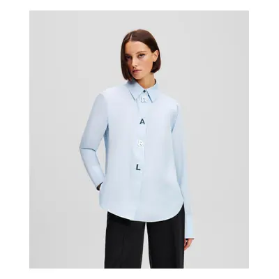 Košile karl lagerfeld karl snap poplin shirt kentucky blue