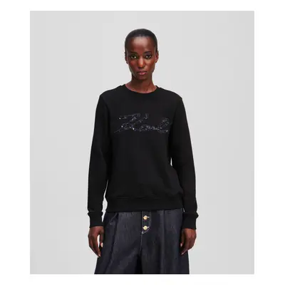 Mikina karl lagerfeld boucle karl signature sweat black