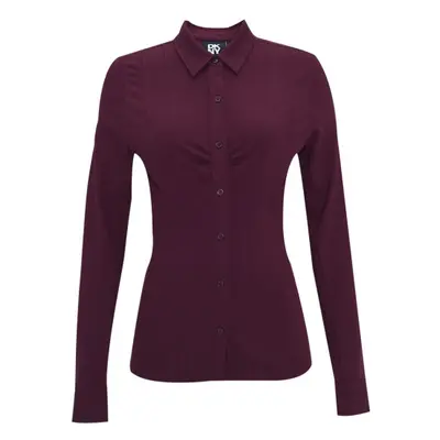 Košile donna karan knit shirt burgundy