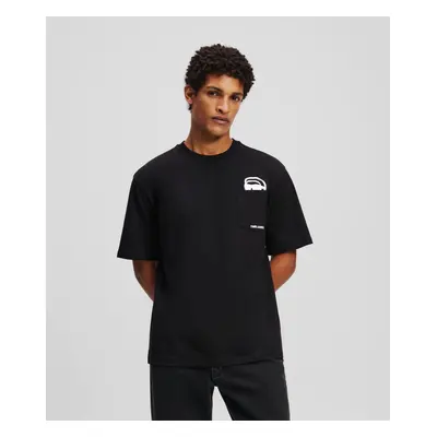 Tričko karl lagerfeld ikon outline pocket t-shirt black