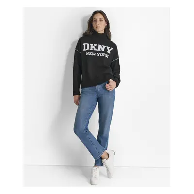 Kardigan dkny intarsia logo turtle blk/ivory