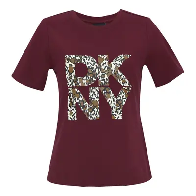 Tričko dkny regular t shirt burgundy