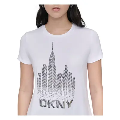 Tričko dkny s/s city scape hotfi white