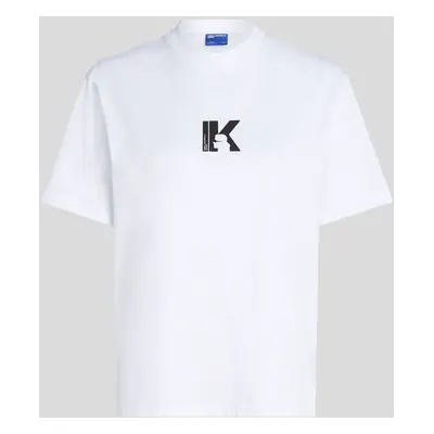 Tričko karl lagerfeld jeans klj reg ss k-logo tee white