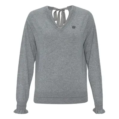 Svetr dkny v neck sweater w/bac grey