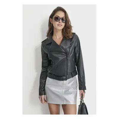 Bunda dkny faux leather moto ja black