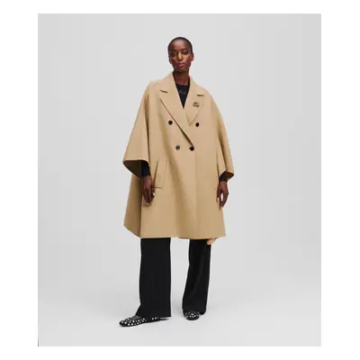 Kabát karl lagerfeld soft wool cape nougat