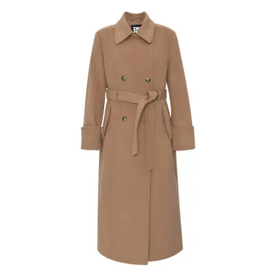 Kabát donna karan 140cm slim wool coat camel