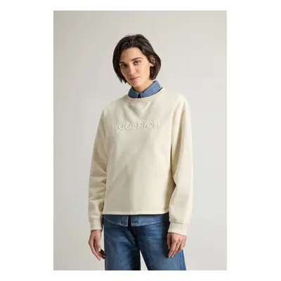 Mikina woolrich light fleece crewneck milky cream