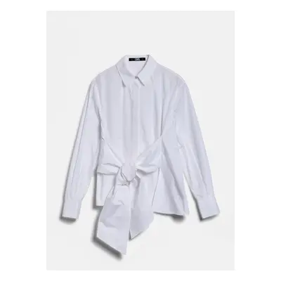 Košile karl lagerfeld waist wrap poplin shirt white