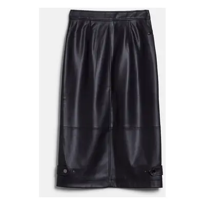 Sukně karl lagerfeld faux leather biker skirt black