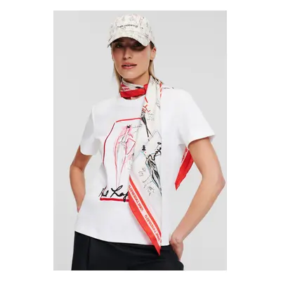 Tričko karl lagerfeld archive t-shirt white