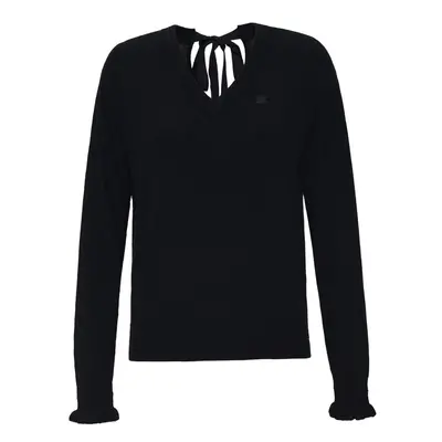 Svetr dkny v neck sweater w/bac black