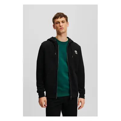 Mikina karl lagerfeld ikonik 2.0 mini zip-up hoodie black