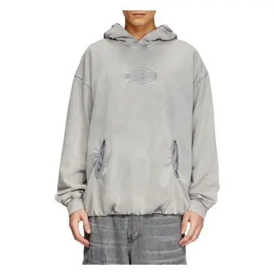 Mikina diesel s-boxstic-hood sweat-shirt cloud gray