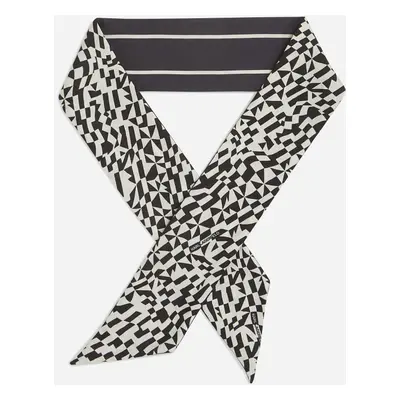 Šátek karl lagerfeld k/essential thin silk scarf gp white/black