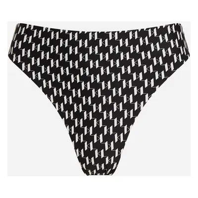 Plavky karl lagerfeld monogram cheeky hw bottom kl monogram black/white