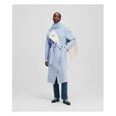 Kabát karl lagerfeld soft wool coat kentucky blue-pristine