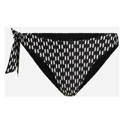 Plavky karl lagerfeld monogram tie rio bottom kl monogram black/white