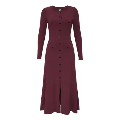 Šaty dkny l/s button swtr dres burgundy