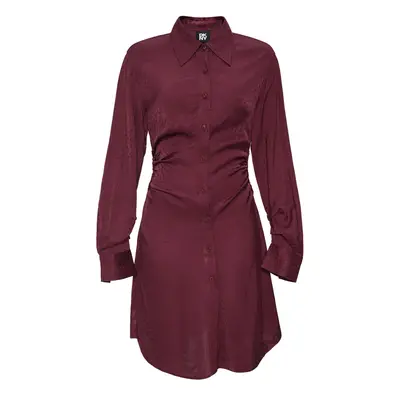 Šaty donna karan woven dress burgundy