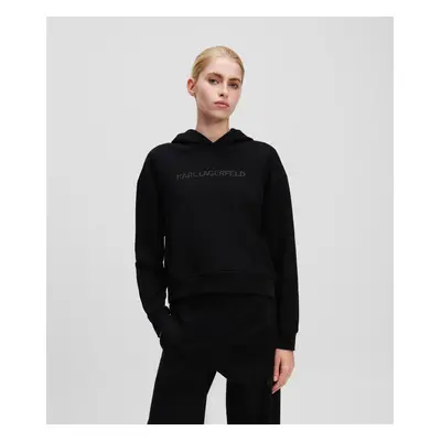 Mikina karl lagerfeld commercial logo hoodie black