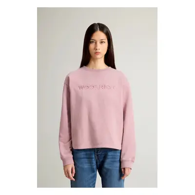 Mikina woolrich light fleece crewneck woodrose